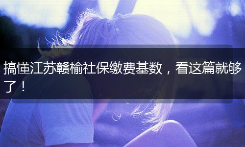 搞懂江苏赣榆社保缴费基数，看这篇就够了！