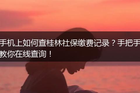 手机上如何查桂林社保缴费记录？手把手教你在线查询！