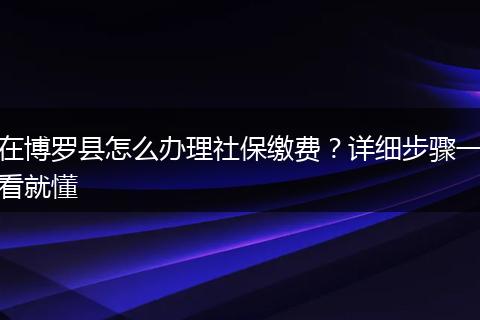 在博罗县怎么办理社保缴费？详细步骤一看就懂