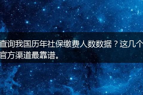 查询我国历年社保缴费人数数据？这几个官方渠道最靠谱。