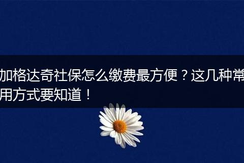 加格达奇社保怎么缴费最方便?这几种常用方式要知道!