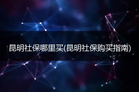 昆明社保哪里买(昆明社保购买指南)