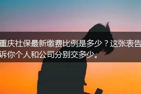 重庆社保最新缴费比例是多少？这张表告诉你个人和公司分别交多少。