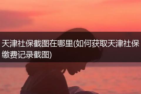天津社保截图在哪里(如何获取天津社保缴费记录截图)