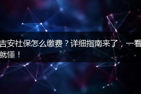 吉安社保怎么缴费？详细指南来了，一看就懂！