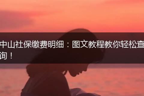 中山社保缴费明细:图文教程教你轻松查询!