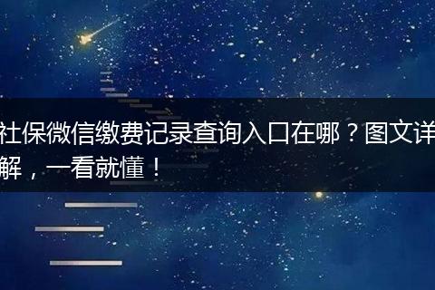 社保微信缴费记录查询入口在哪？图文详解，一看就懂！