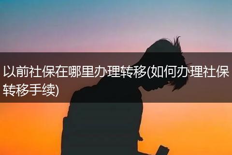 以前社保在哪里办理转移(如何办理社保转移手续)