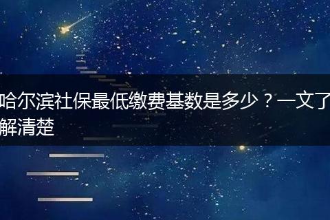 哈尔滨社保最低缴费基数是多少?一文了解清楚