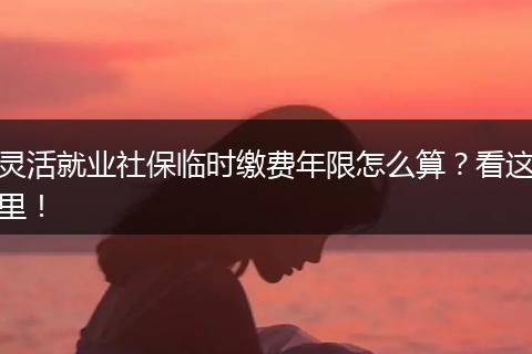 灵活就业社保临时缴费年限怎么算？看这里！