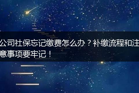 公司社保忘记缴费怎么办？补缴流程和注意事项要牢记！