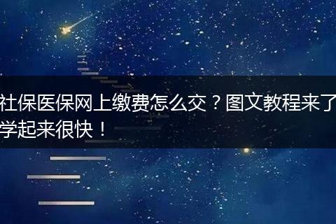 社保医保网上缴费怎么交？图文教程来了学起来很快！