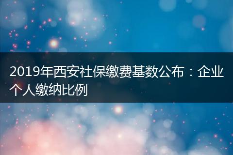 2019年西安社保缴费基数公布：企业个人缴纳比例