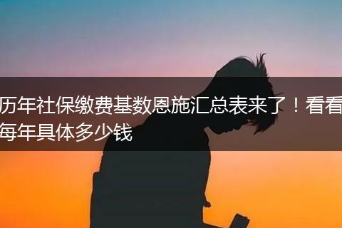 历年社保缴费基数恩施汇总表来了！看看每年具体多少钱