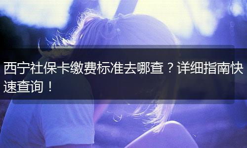 西宁社保卡缴费标准去哪查？详细指南快速查询！