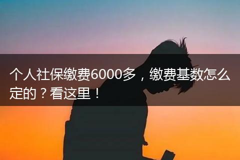 个人社保缴费6000多，缴费基数怎么定的？看这里！