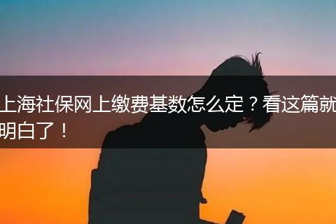 上海社保网上缴费基数怎么定？看这篇就明白了！