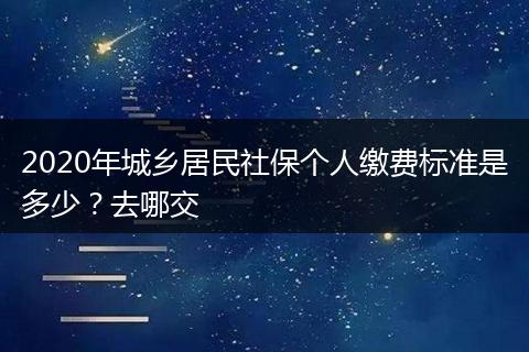 2020年城乡居民社保个人缴费标准是多少？去哪交