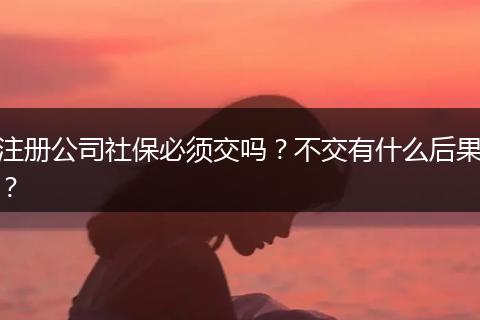注册公司社保必须交吗?不交有什么后果?