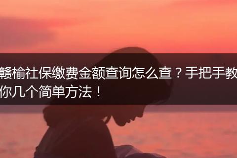 赣榆社保缴费金额查询怎么查？手把手教你几个简单方法！