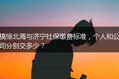 搞懂北海与济宁社保缴费标准，个人和公司分别交多少？