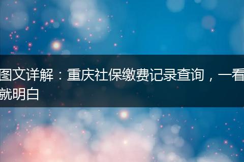 图文详解：重庆社保缴费记录查询，一看就明白
