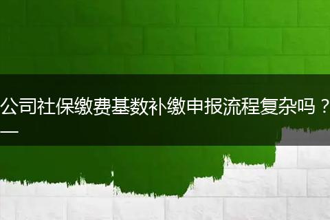 公司社保缴费基数补缴申报流程复杂吗？一