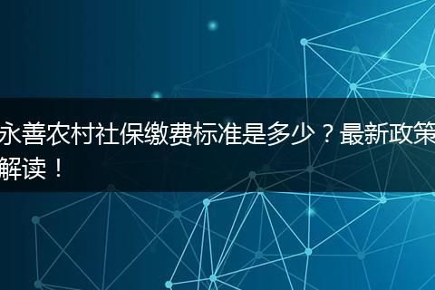 永善农村社保缴费标准是多少？最新政策解读！