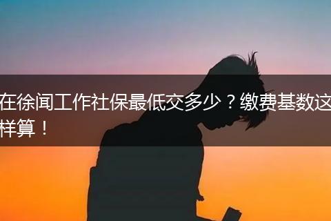 在徐闻工作社保最低交多少?缴费基数这样算!