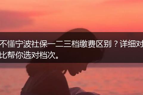 不懂宁波社保一二三档缴费区别？详细对比帮你选对档次。
