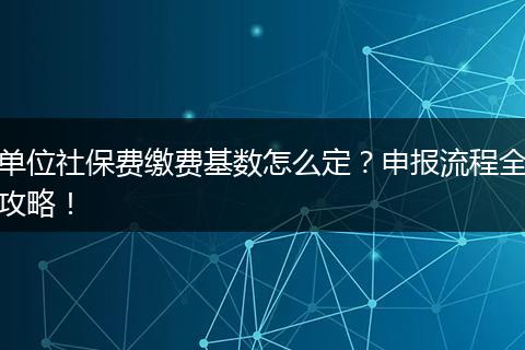单位社保费缴费基数怎么定?申报流程全攻略!