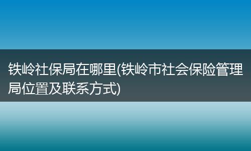 铁岭社保局在哪里(铁岭市社会保险管理局位置及联系方式)