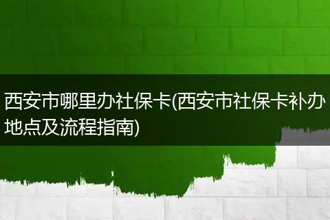 西安市哪里办社保卡(西安市社保卡补办地点及流程指南)