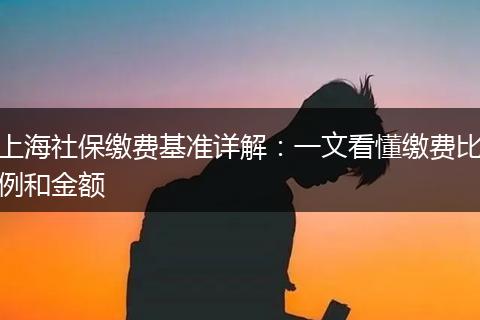 上海社保缴费基准详解：一文看懂缴费比例和金额