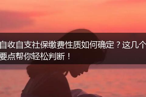 自收自支社保缴费性质如何确定?这几个要点帮你轻松判断!