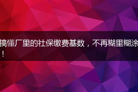 搞懂厂里的社保缴费基数,不再糊里糊涂!