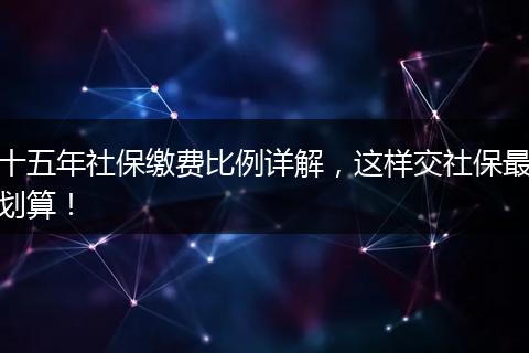 十五年社保缴费比例详解，这样交社保最划算！