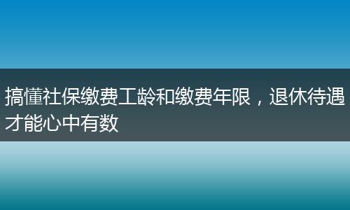 搞懂社保缴费工龄和缴费年限，退休待遇才能心中有数