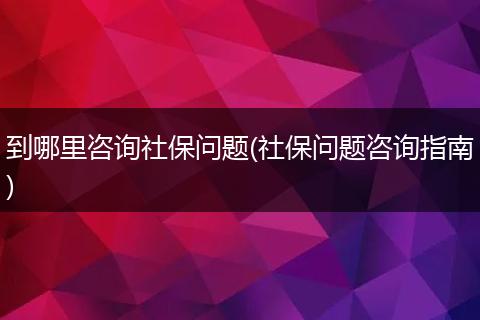 到哪里咨询社保问题(社保问题咨询指南)