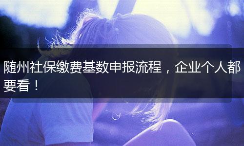 随州社保缴费基数申报流程，企业个人都要看！