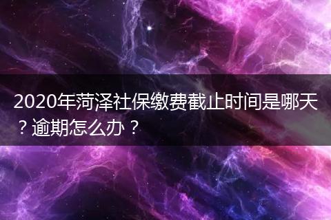 2020年菏泽社保缴费截止时间是哪天？逾期怎么办？
