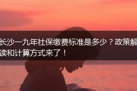 长沙一九年社保缴费标准是多少？政策解读和计算方式来了！