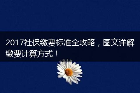 2017社保缴费标准全攻略，图文详解缴费计算方式！