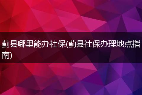 蓟县哪里能办社保(蓟县社保办理地点指南)