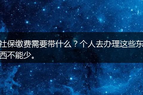 社保缴费需要带什么？个人去办理这些东西不能少。