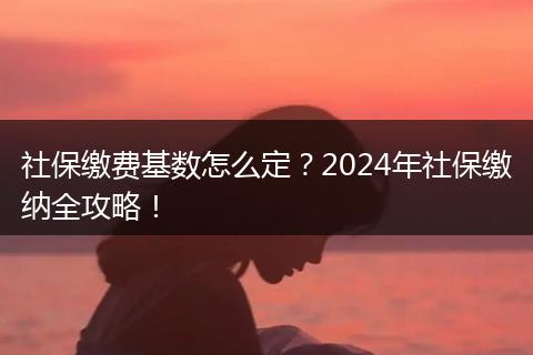 社保缴费基数怎么定?2024年社保缴纳全攻略!