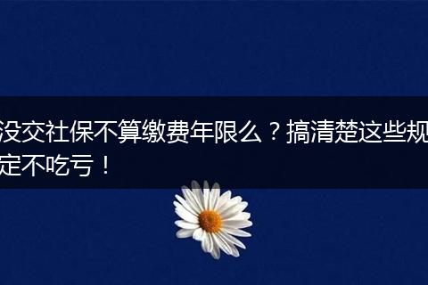 没交社保不算缴费年限么？搞清楚这些规定不吃亏！