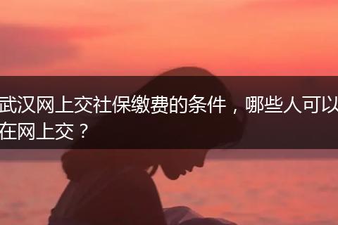 武汉网上交社保缴费的条件，哪些人可以在网上交？