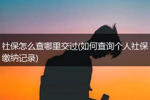 社保怎么查哪里交过(如何查询个人社保缴纳记录)