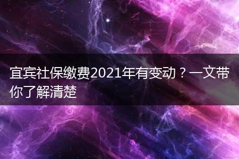 宜宾社保缴费2021年有变动？一文带你了解清楚